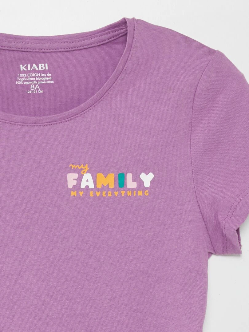 T shirt à imprimé dans le dos Violet