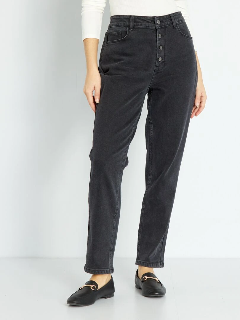 Jean mom à taille très haute L30 Noir