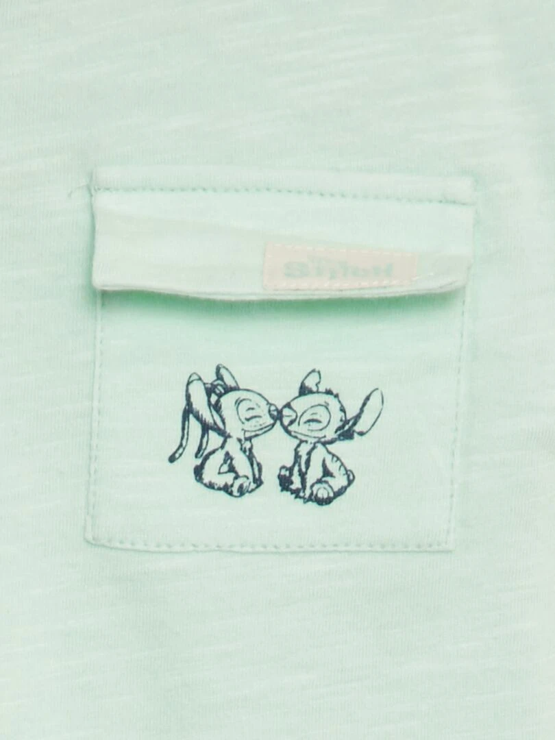 Ensemble t shirt + short 'Stitch' 2 pièces Vert