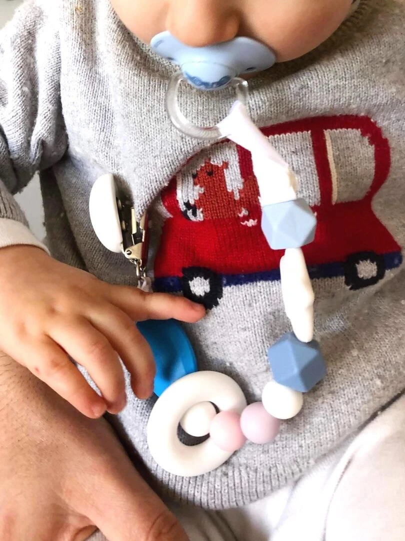 Accroche Tétine sans BPA Hochet   Vert