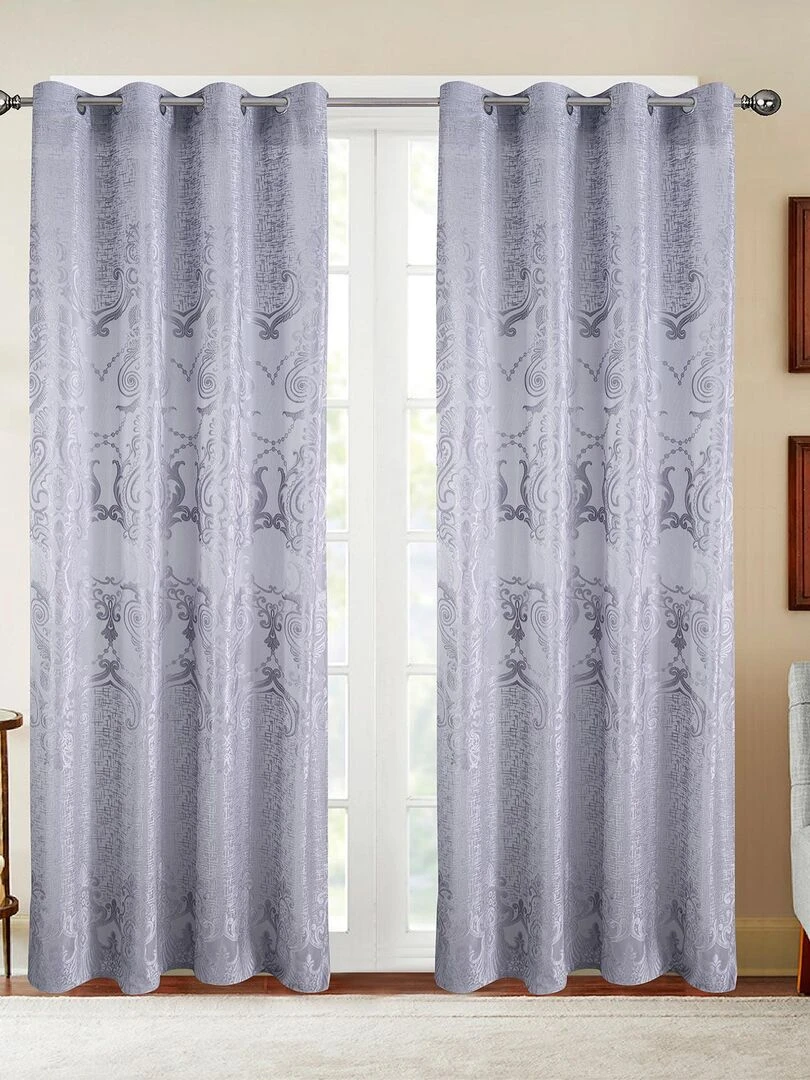 Paire de voilages aux motifs romantiques Gris clair