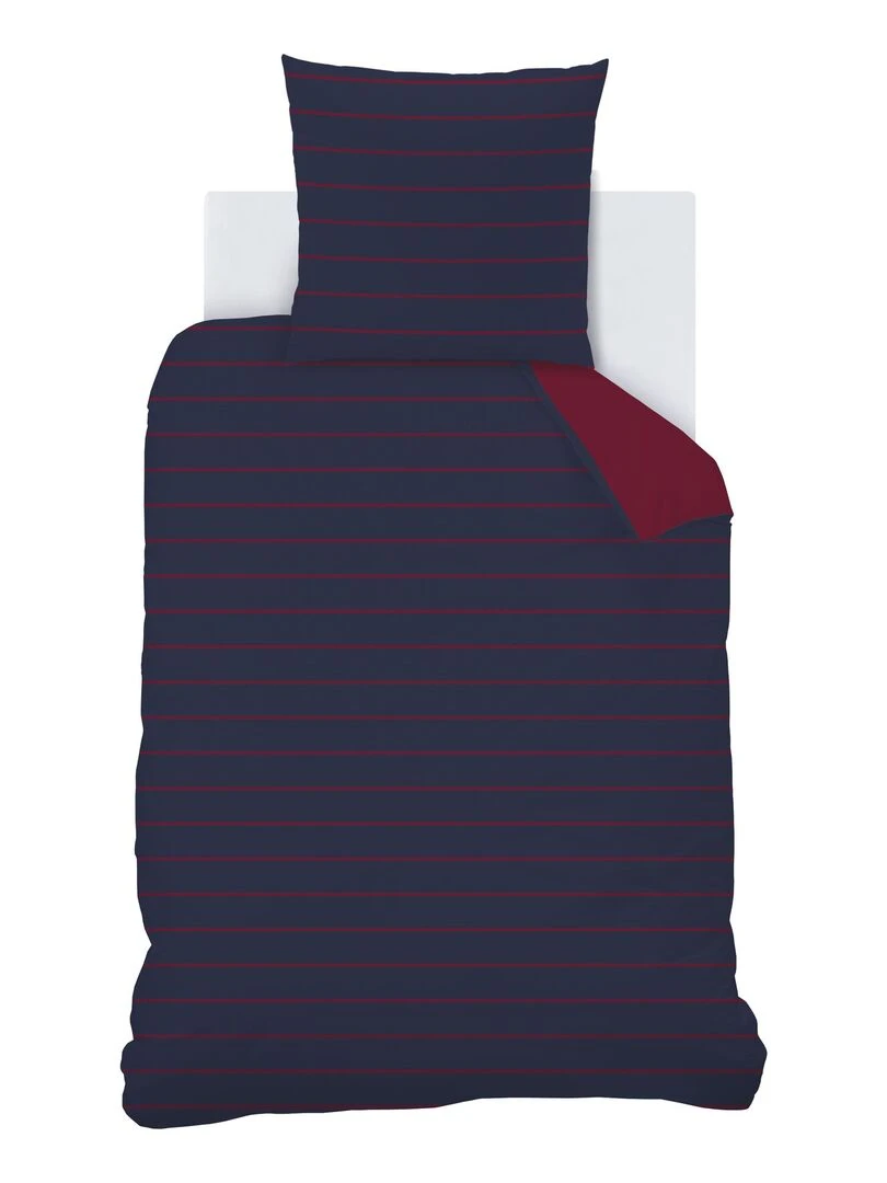 Parure de lit imprimée 100% coton  HARRY POTTER STRIPE   Bleu marine