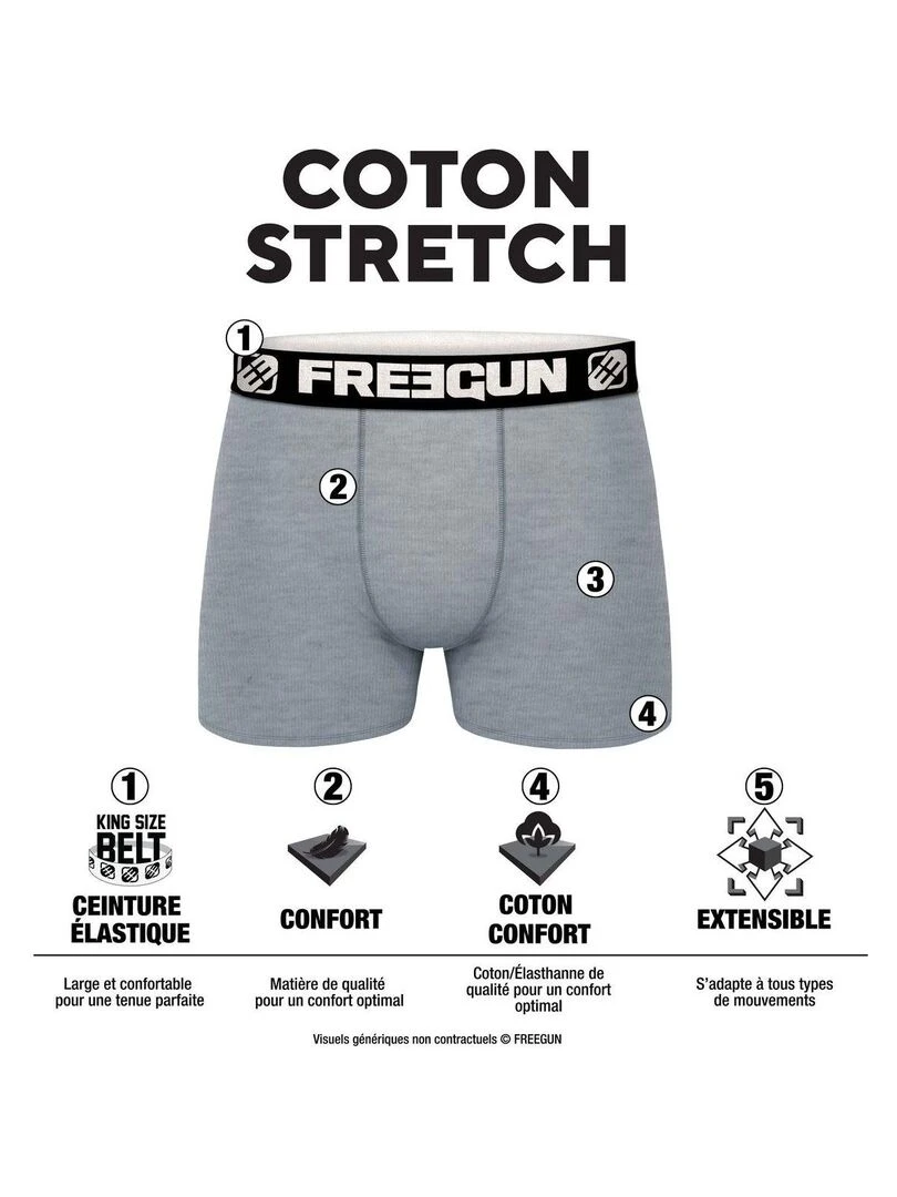 Lot de 4 boxers homme en coton Signature Sergio Freegun Bleu
