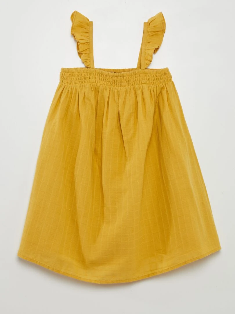 Robe avec bretelles volantées Jaune