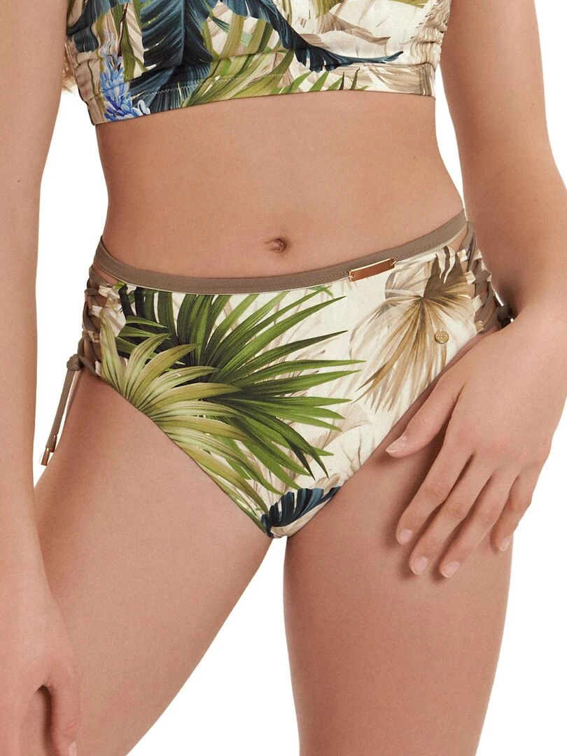 Bas maillot slip de bain taille haute échancré Ensenada Vert