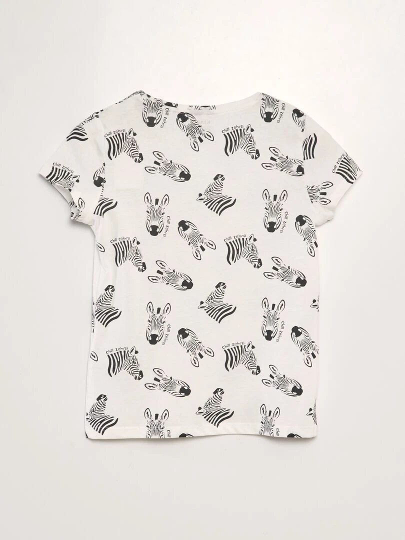 T shirt en maille jersey imprimé   Beige
