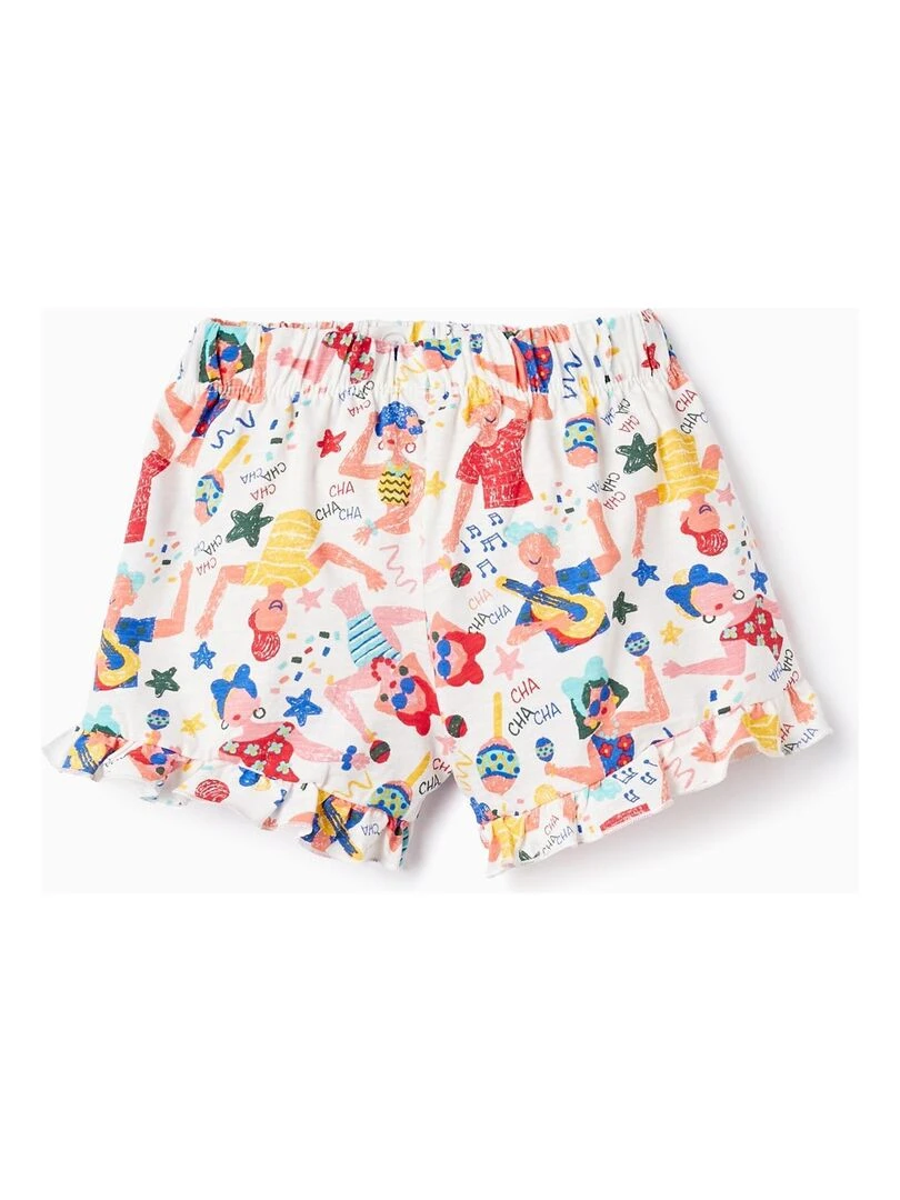 Short en Coton Imprimé pour Fille 'Cuba' CUBA Blanc