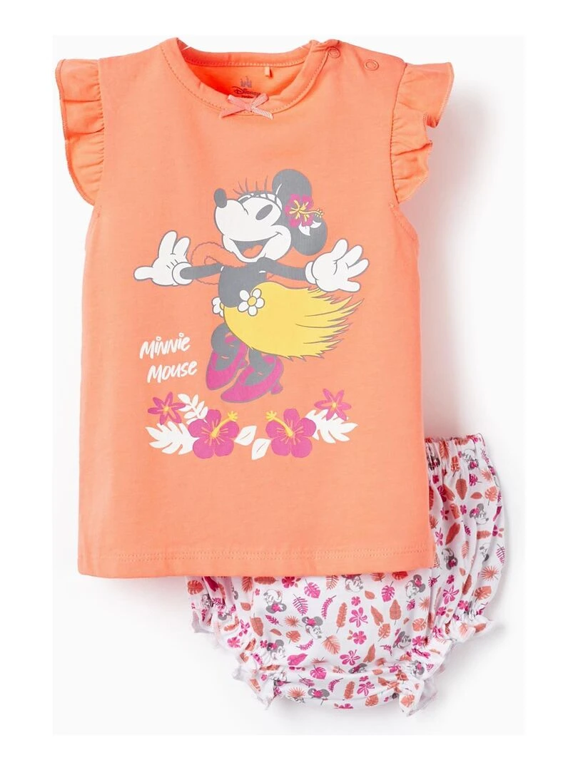 Pyjama en coton pour bébé fille 'Minnie' manches courtes MINNIE Rose