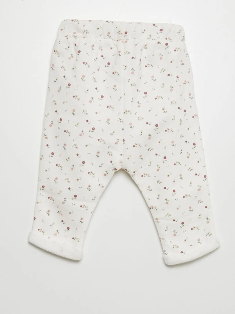 Pantalon sarouel   Blanc/fleuri
