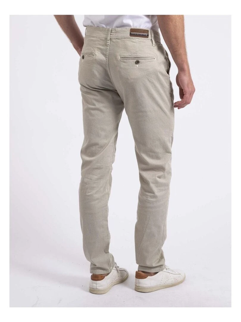 Pantalon chino slim CODY   Ecru