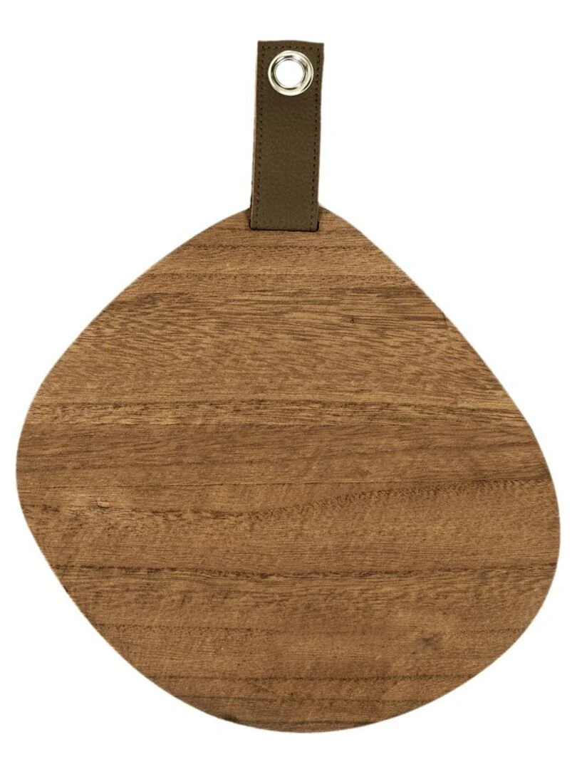 Miroir galet bois 25x25 cm Marron