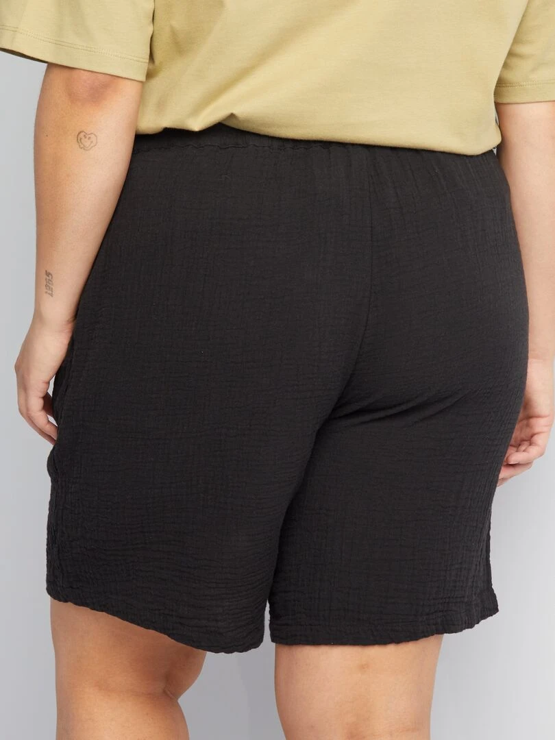 Short en gaze de coton 'Only Carmakoma'   noir
