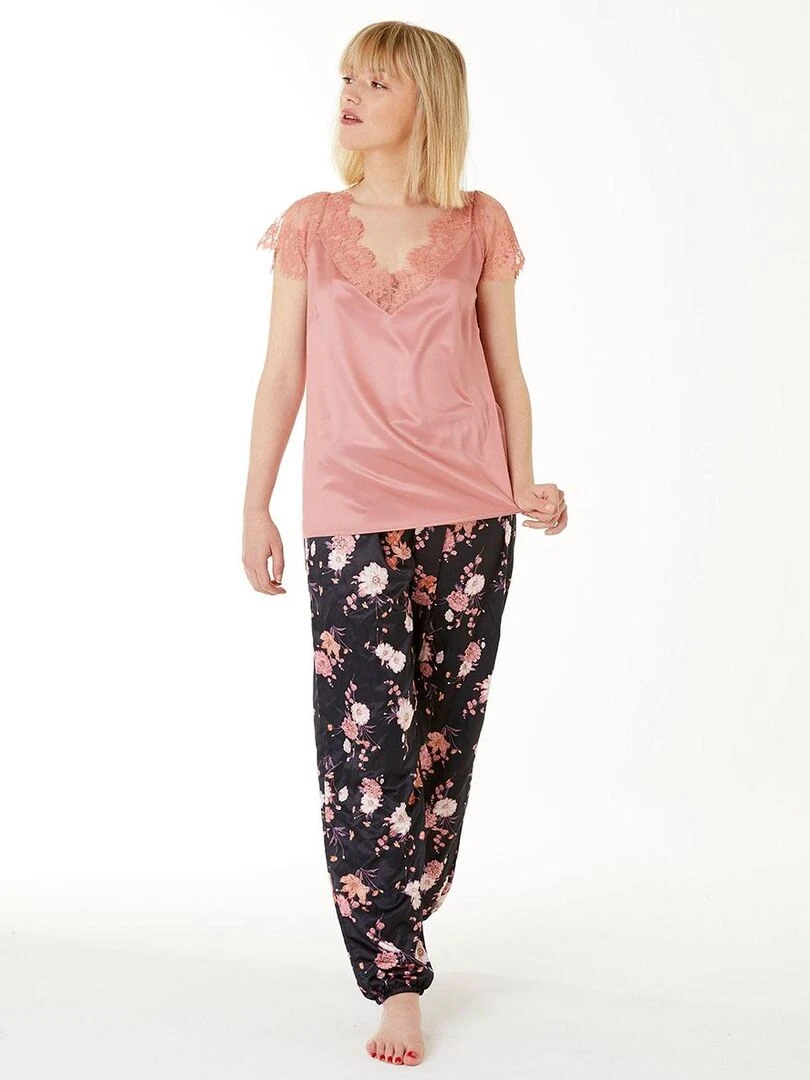 Pyjama CLAIR OBSCURE Brigitte Bardot Noir Rose
