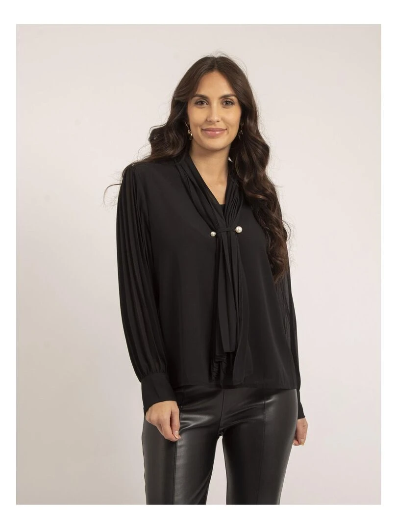 Blouse col châle OLINIE Noir