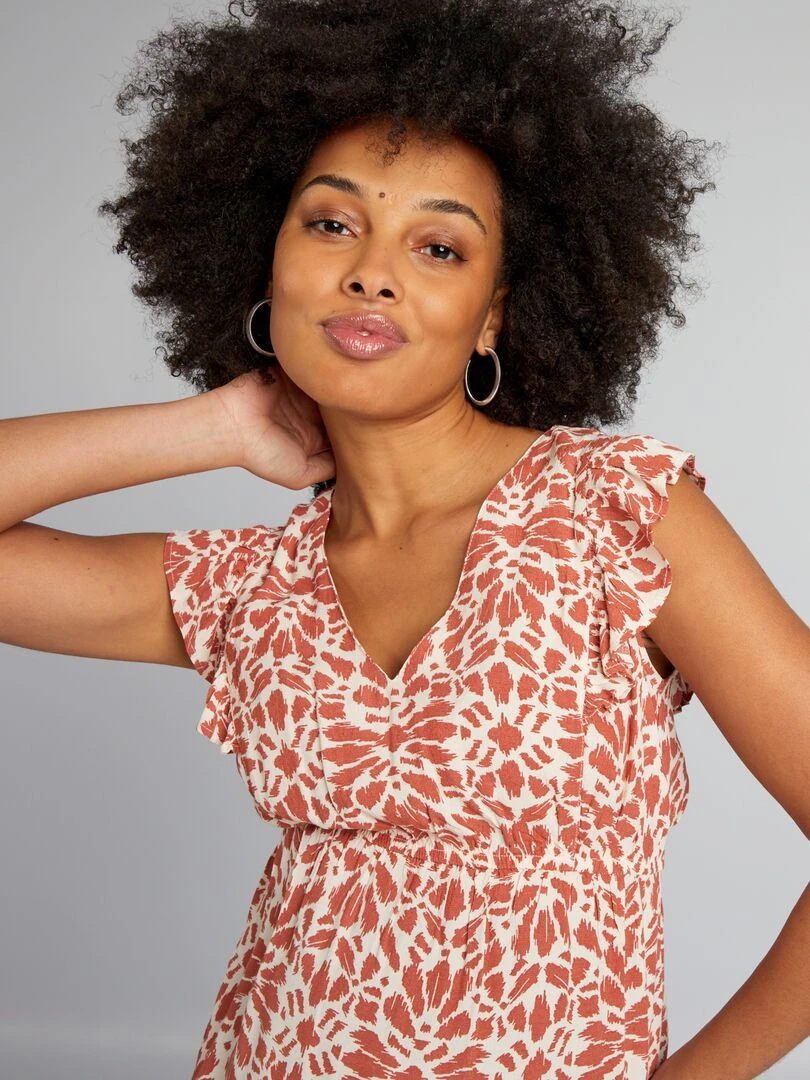 Chemisier volantée grossesse   Terracotta