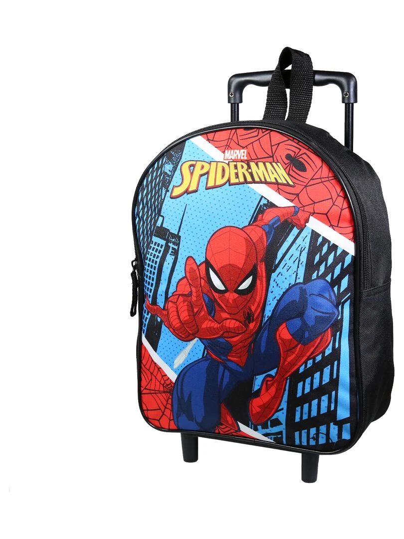 BAGTROTTER Sac à dos à roulettes 31 cm maternelle Spider Man Bleu Skyscrapers Bleu