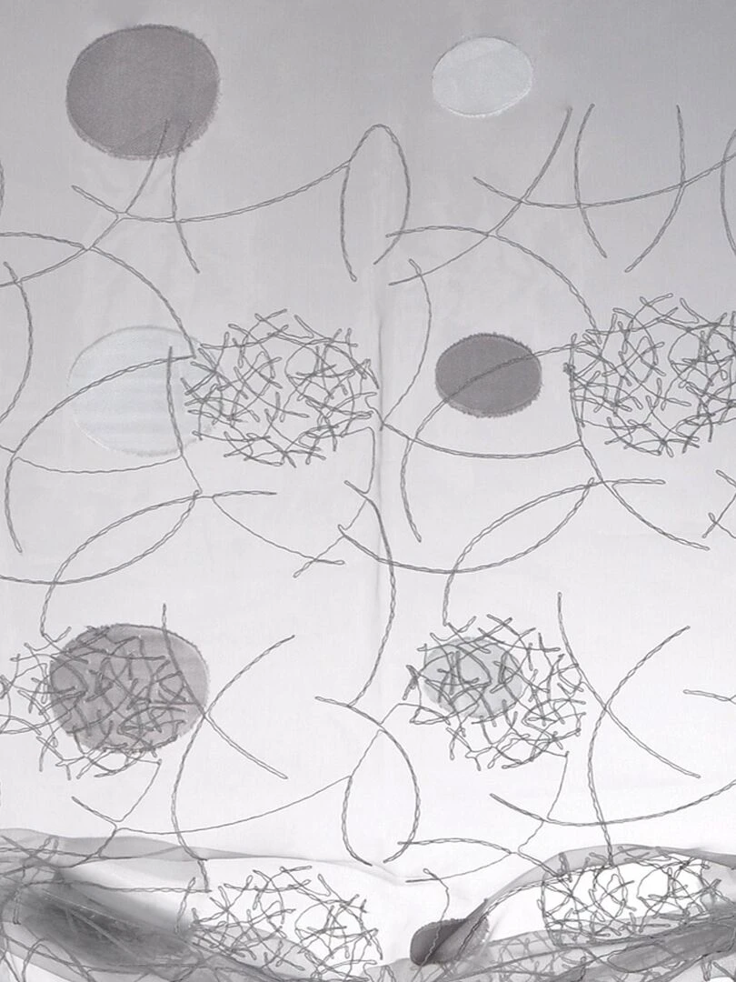Vitrage en organza jacquard à remonter Gris clair