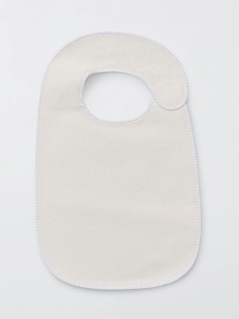 Le lot de 7 bavoirs éponge doublés   Marron/blanc