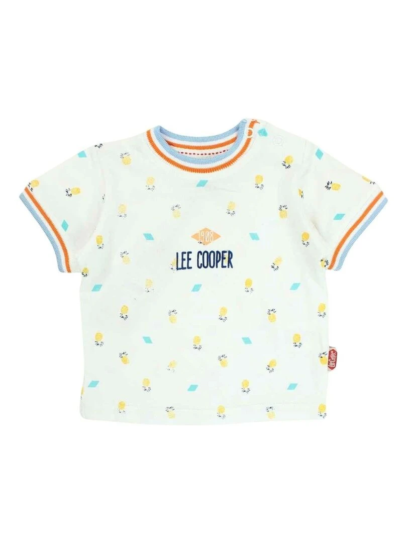 Lee Cooper Ensemble T shirt short salopette bébé garçon Imprimé Logo Blanc
