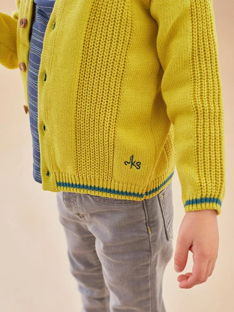 Cardigan en tricot BIO acidulé Noukie's Jaune