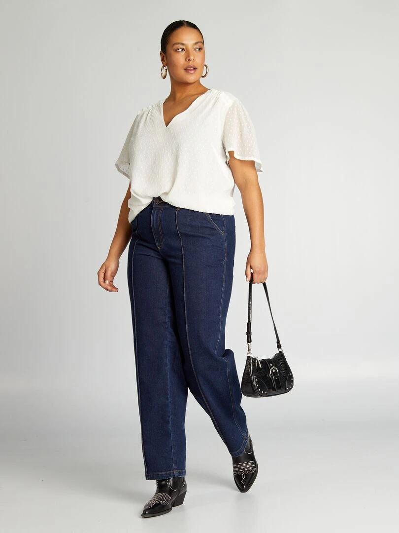 Blouse en voile 'plumetis'   blanc