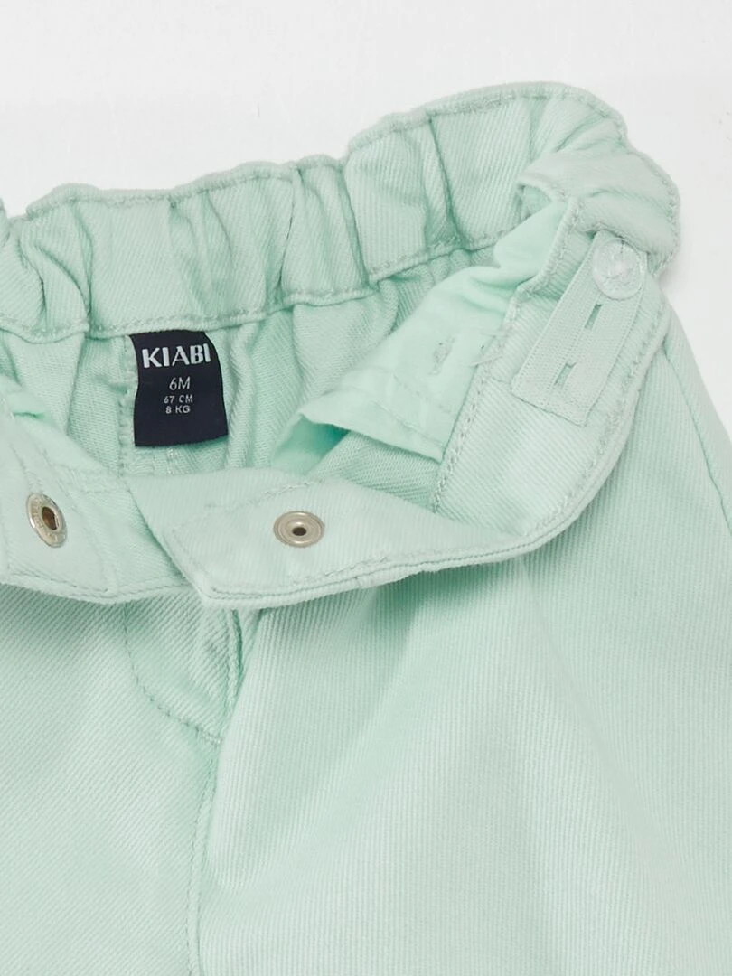 Pantalon paperbag   bleu