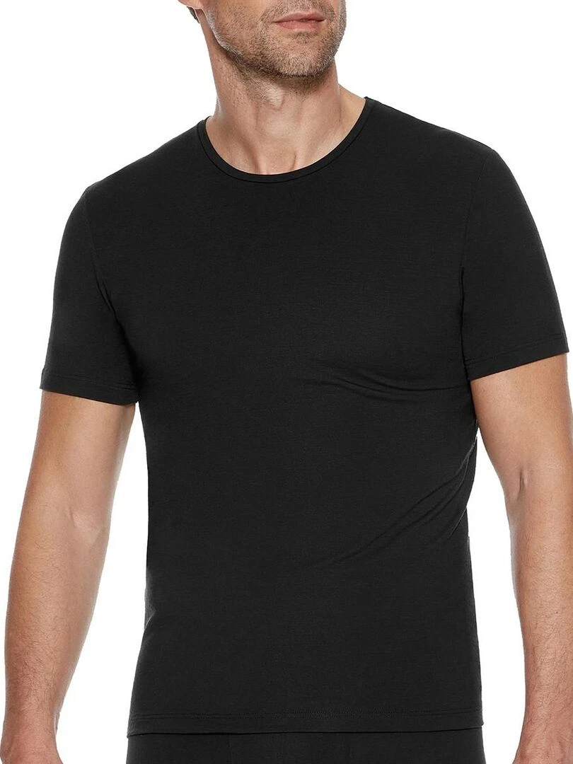 Tricot de peau thermo tempéré laine et lyocell Premium Wool Noir