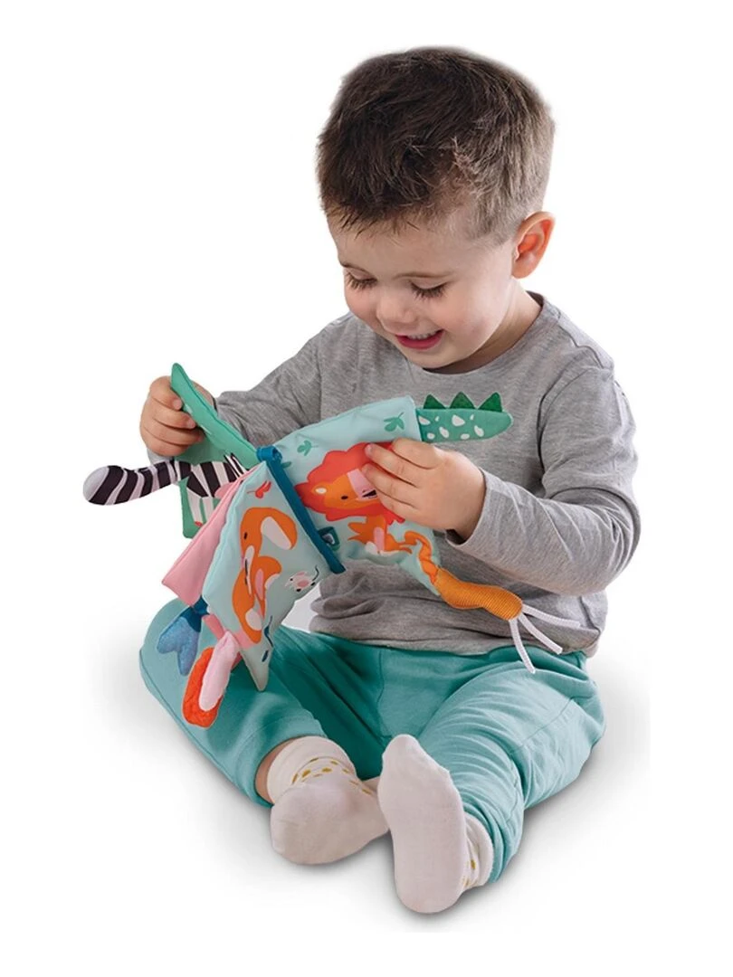 Livre en tissu sensoriel avec queues d'animaux   N/A