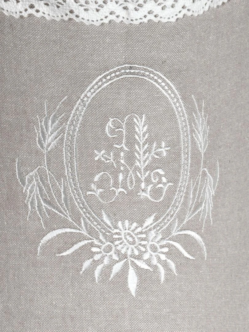 Rideau tamisant esprit campagne chic   Beige