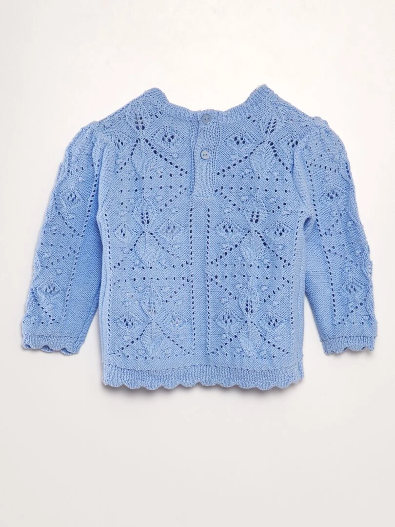 Pull en maille compact fantaisie Bleu