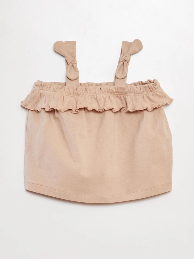 Ensemble top + bloomer + bandeau 3 pièces Beige