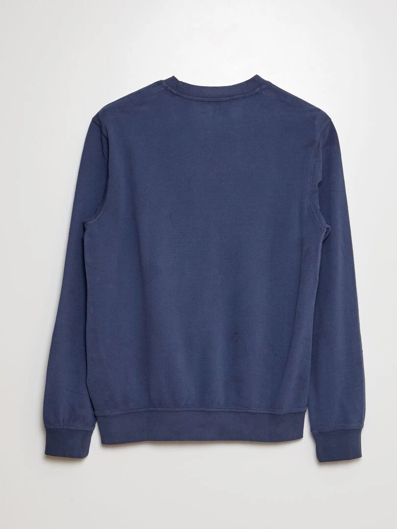 Sweat en nid d'abeilles Bleu