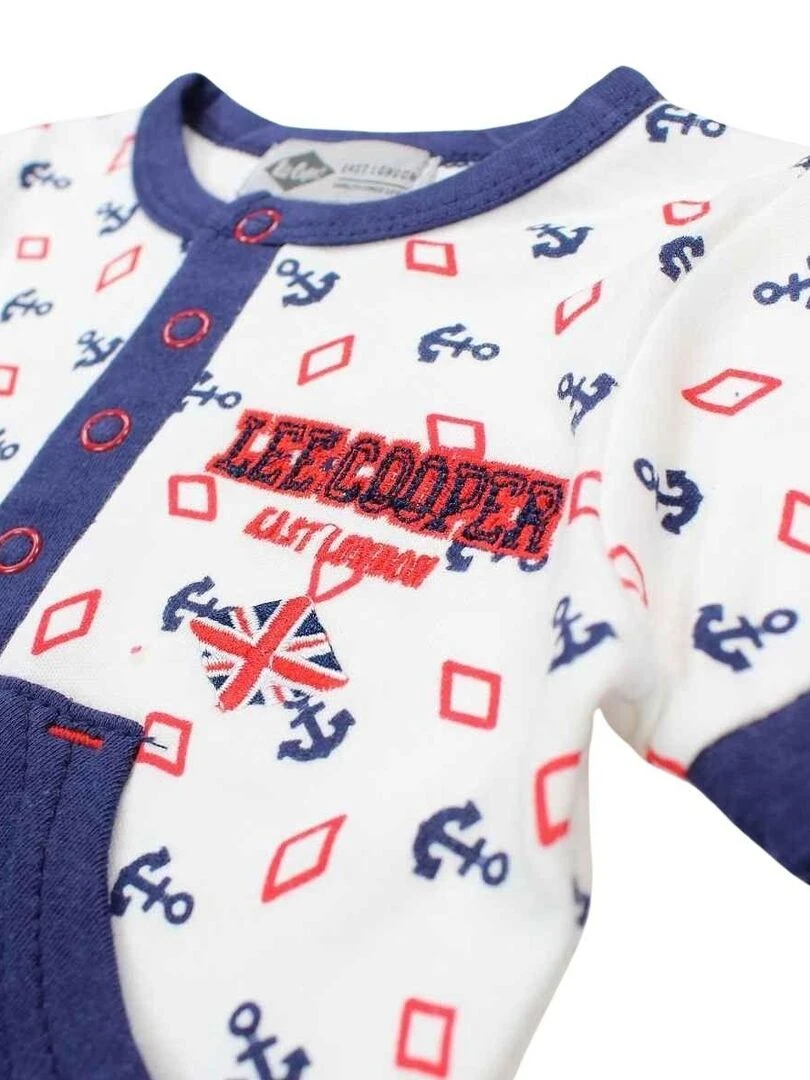 Lee Cooper   Combishort bébé garçon imprimé logo en coton   Blanc