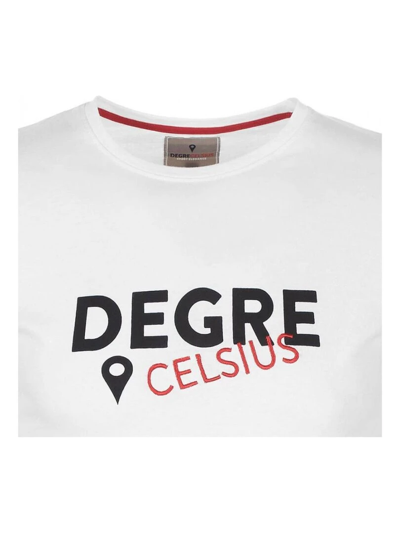 T shirt manches courtes homme CALOGO   DEGRE CELSIUS   Blanc