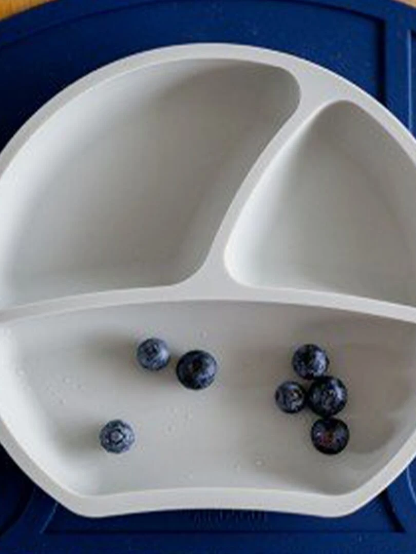 Assiette ventouse en silicone   Beige gris