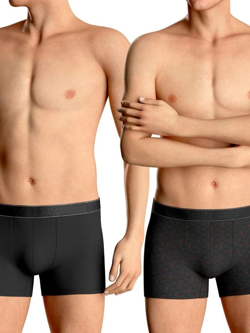 Lot de 2 boxers Heartbeat Noir