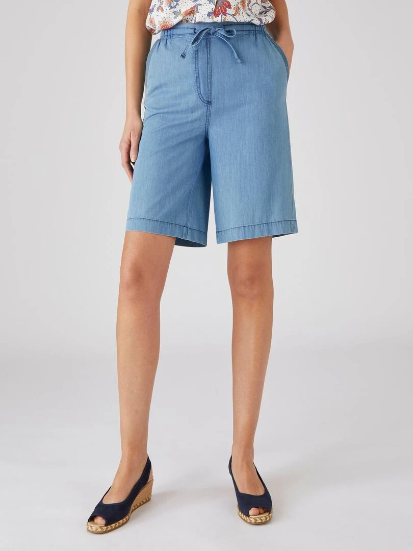 Bermuda fluide pur coton Damart Bleu