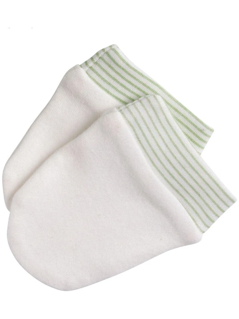 Lot bonnet et moufles bébé en coton   SAUTHON   Vert