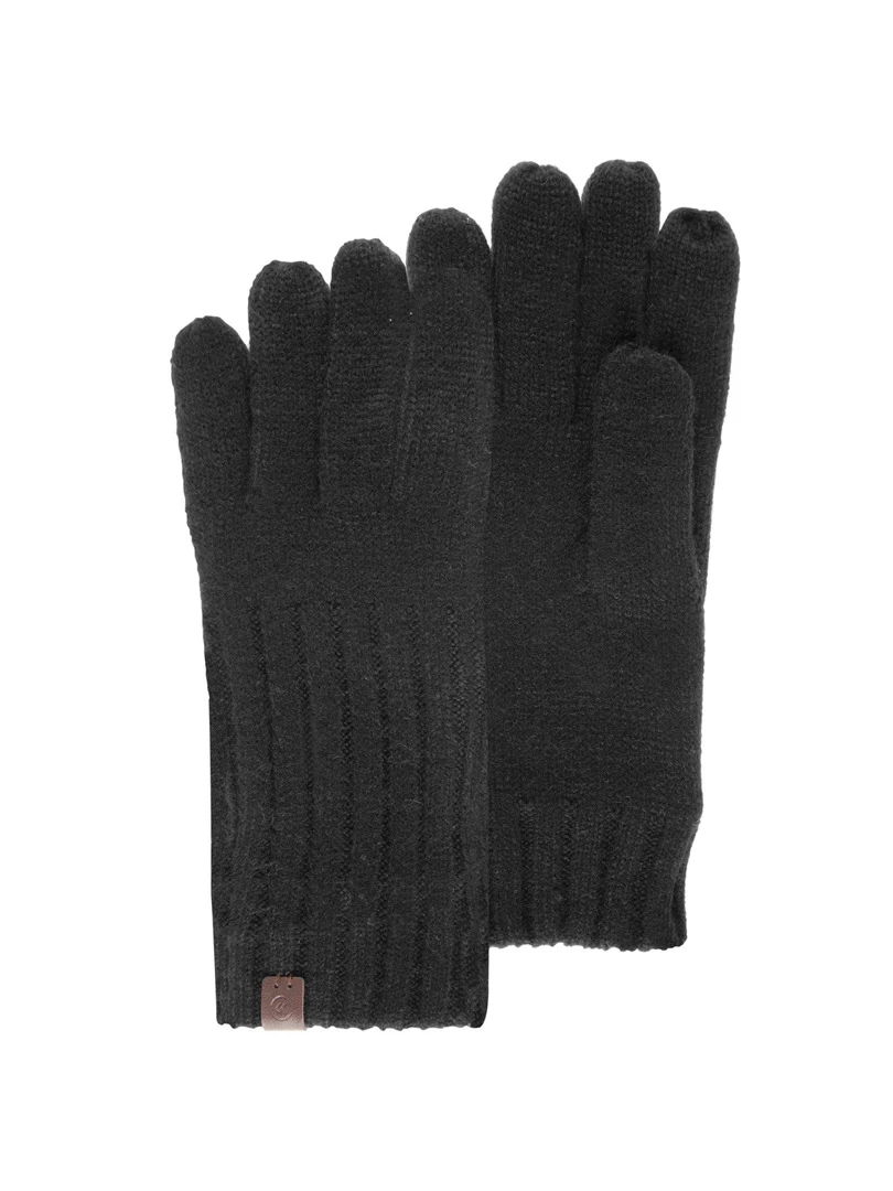 Gants Homme Maille Côtelée Noir Noir
