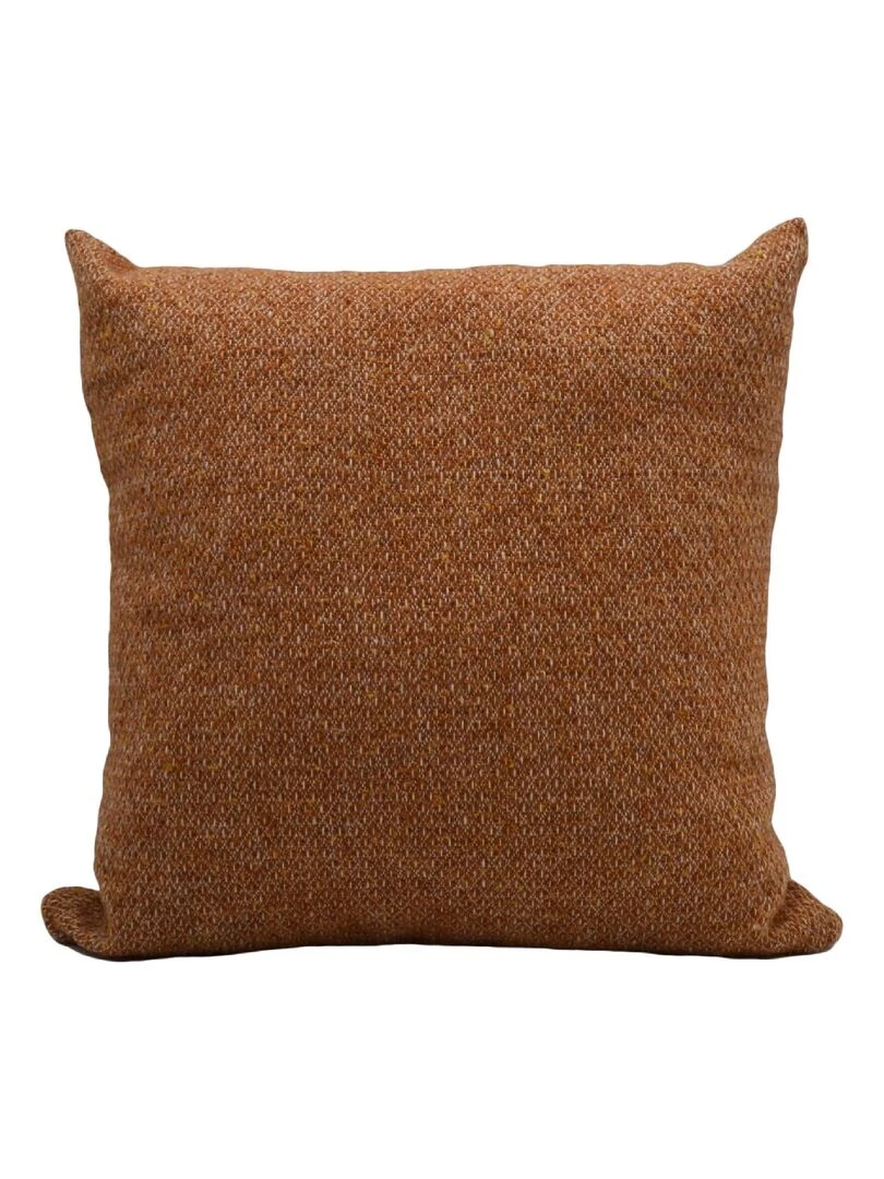 Coussin en laine avec micro motif losange Marron foncé