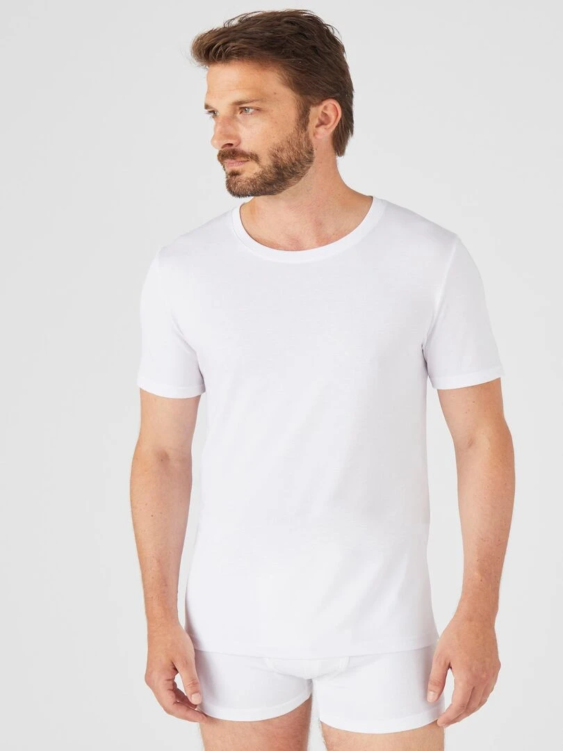 T shirt maille jersey Climatyl Damart Blanc