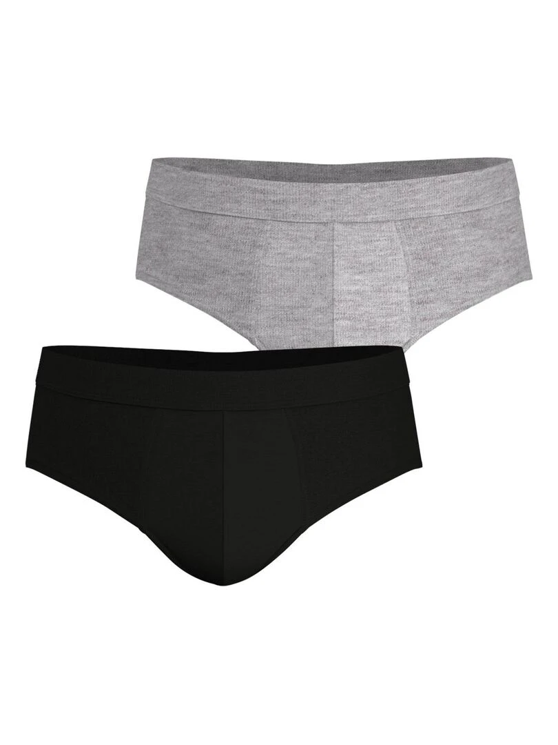Lot de 2 slips homme Fusion Noir Gris