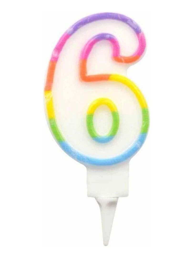Bougie d anniversaire chiffre 6 Blanc