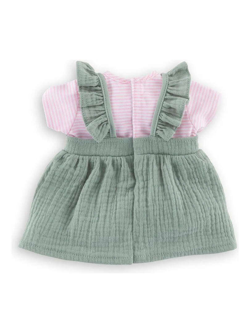 Robe à volants et T Shirt Bords de Loire pour poupon 36 cm   Vert