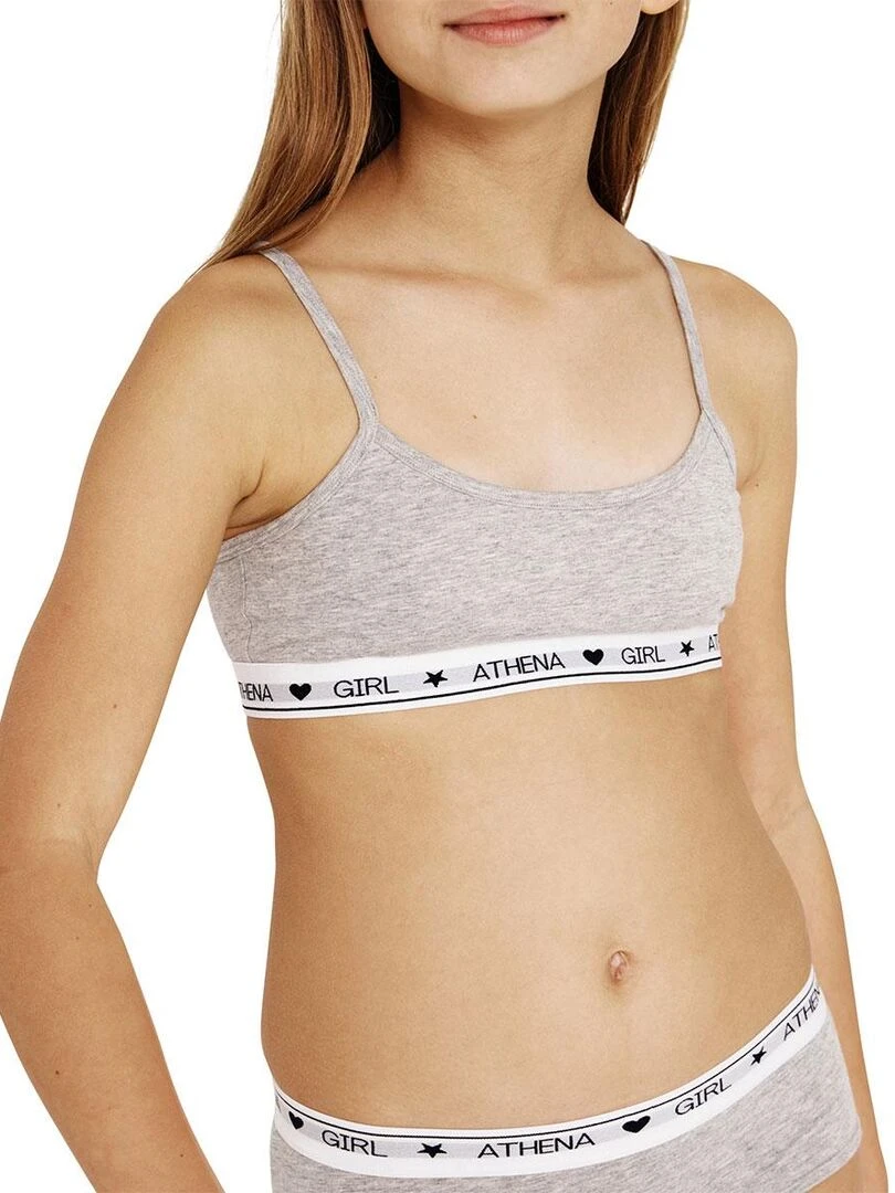 Lot de 2 brassières Coton Ultra Doux by   Fille   Bleu Gris