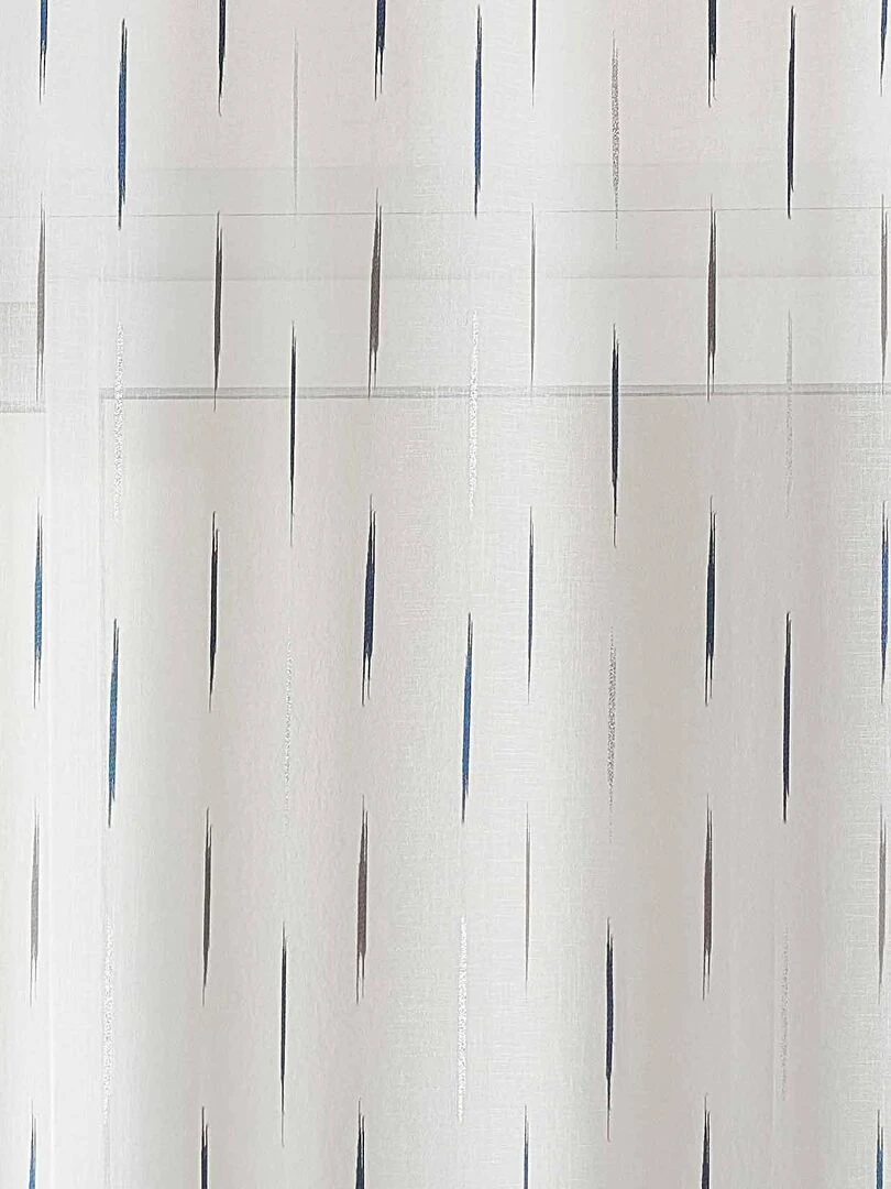 Voilage en étamine à jacquard rayé   Bleu canard