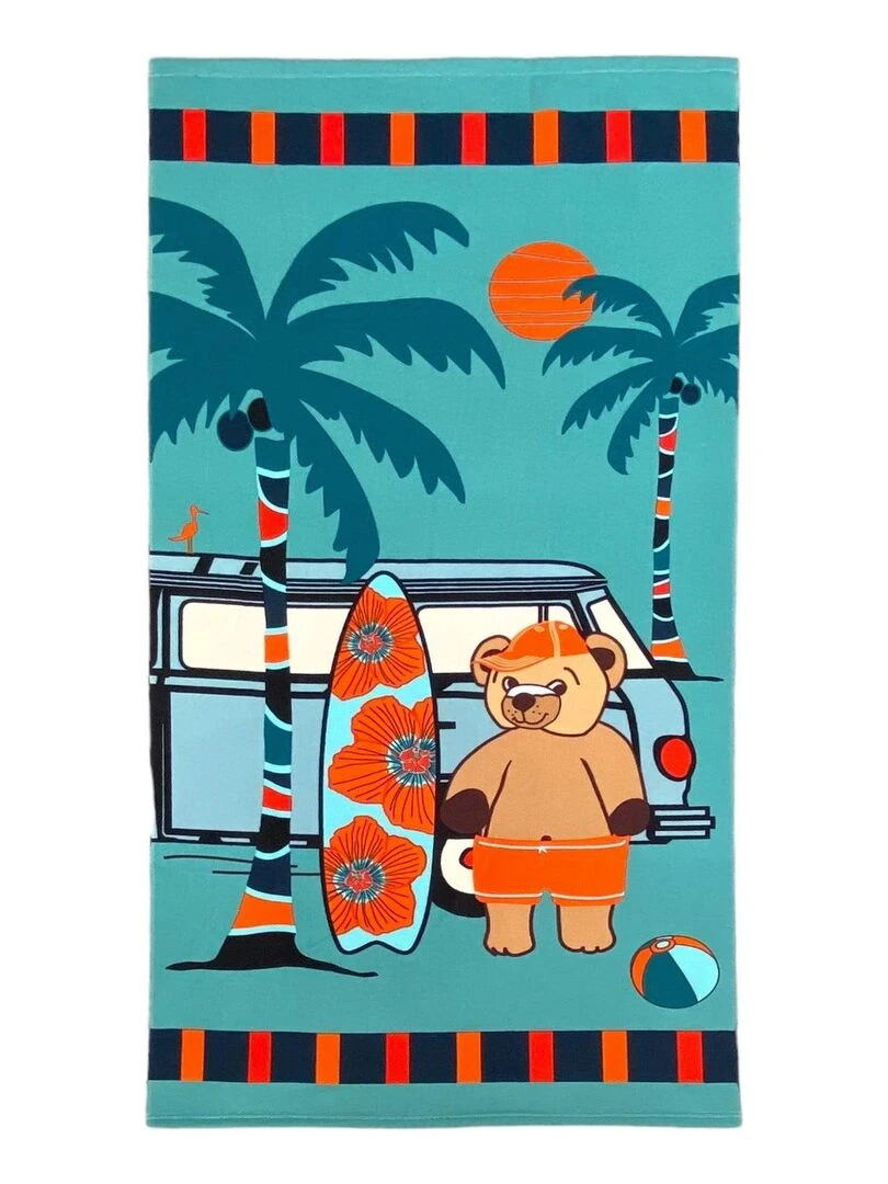 Serviette de plage microfibre Surfista 70x140 250 g/m² Bleu canard