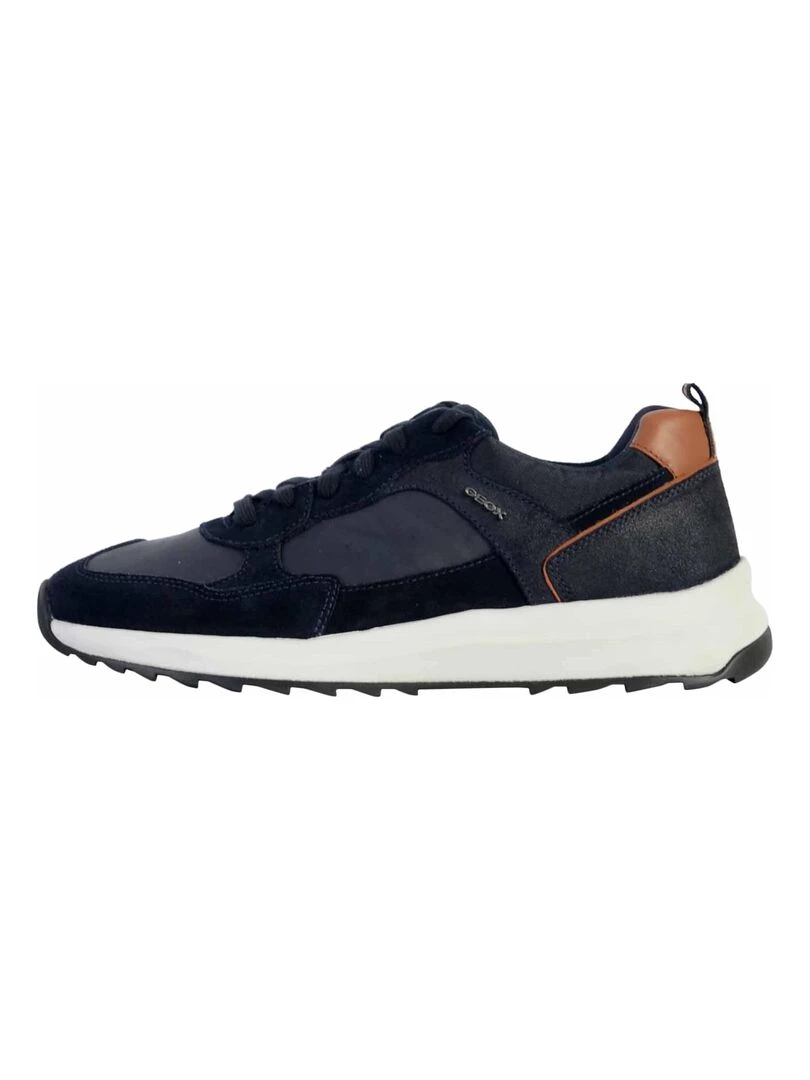 Basket Cuir Geox Titanio Bleu