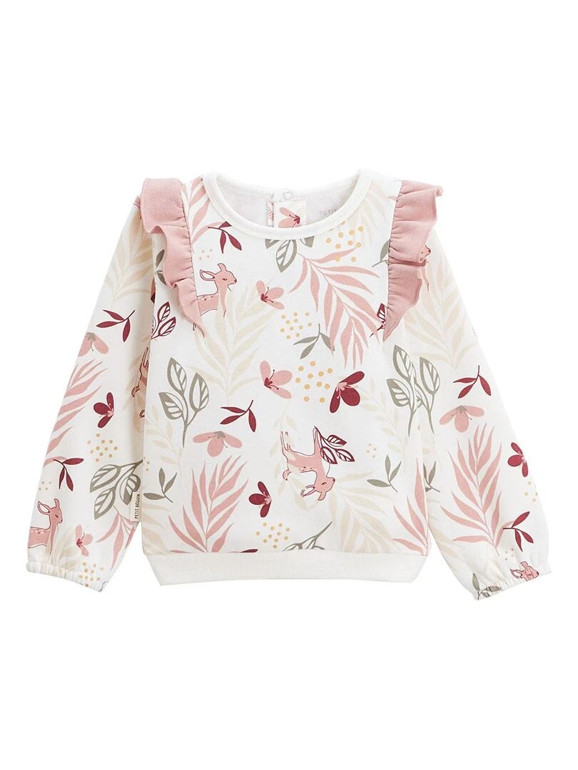 Sweat shirt enfant en molleton Oprah Ecru