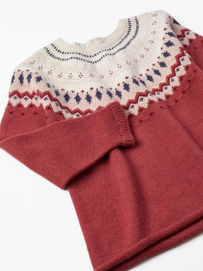 Pull en maille great world  'Zippy'   Rouge foncé